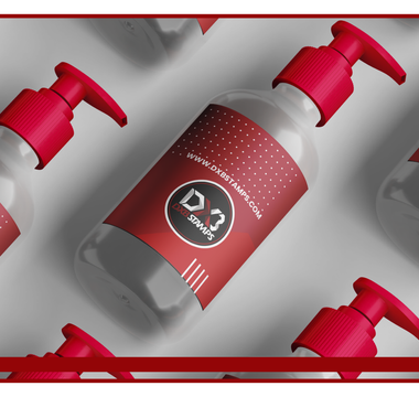 Custom printed product labels on bottles