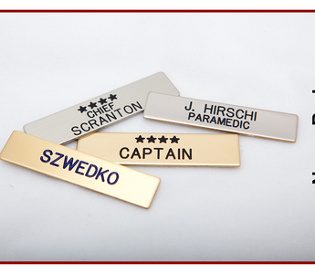 Custom metal name badges for freight forwarding and customs clearance office staff
