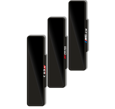 Different styles of branded car number plate frames