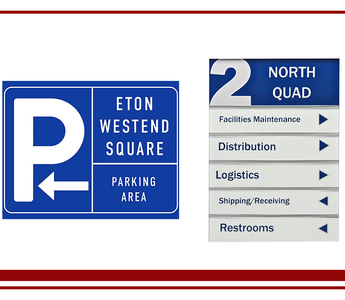 Wayfinding and parking signage example for a Dubai car rental office