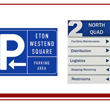 Wayfinding and parking signage example for a Dubai car rental office
