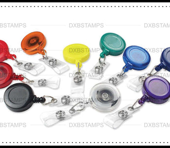 Staff ID badge reels for a Dubai car rental company counter team