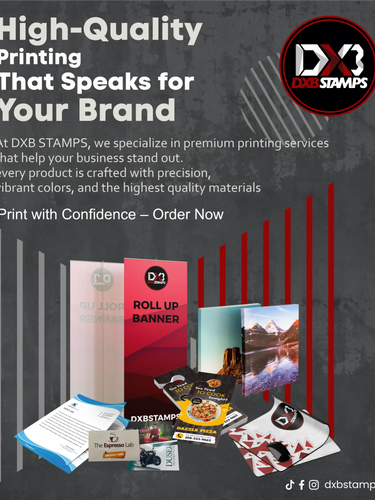 Red and white roll-up banner with black text