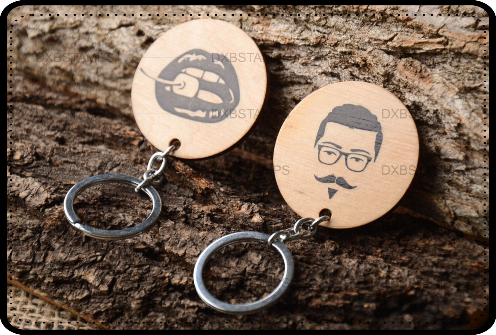 Wood keychain engrave