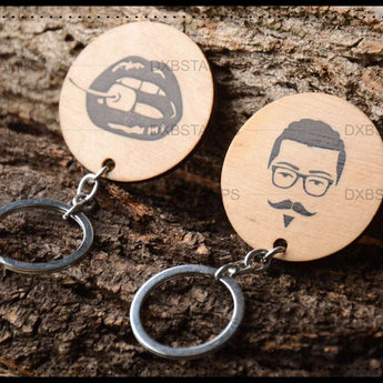 Wood keychain engrave